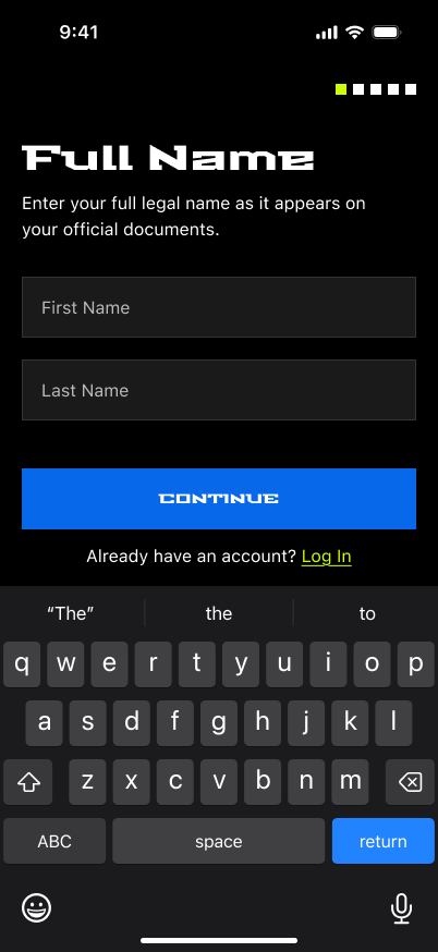 Registration: full name